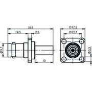 Telegärtner - Koax-Steckverbinder BNC-Kabelbuchse 100023380 50Ohm m.Flansch − 5 Stück