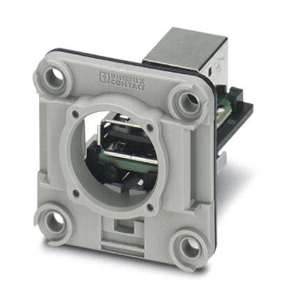 Phoenix Contact - Modularer Steckverbinder Anbaurahmen-Set CUC-V06-F1P #1411904 4-pol.Bu.USB TypA/B − 5 Stück