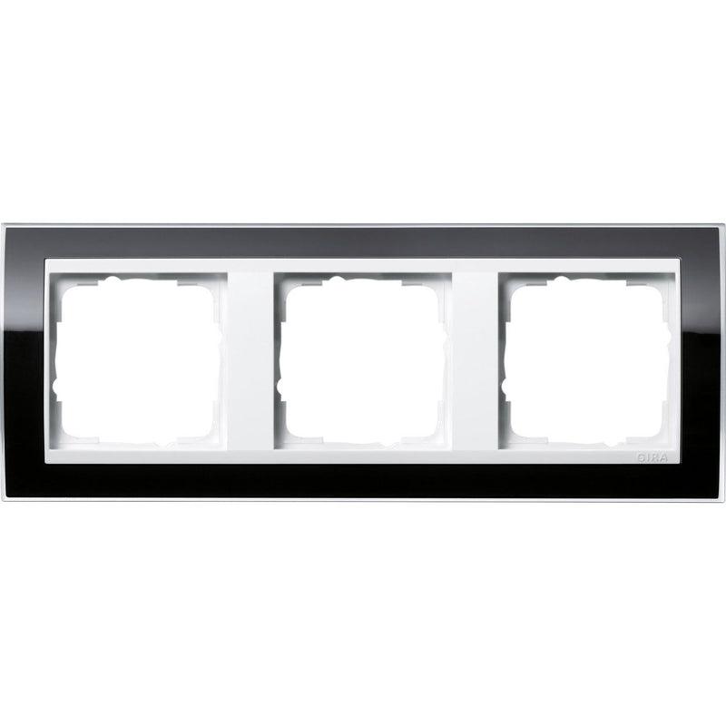 Gira - Abdeckrahmen 3fach 0213733 klar schwarz