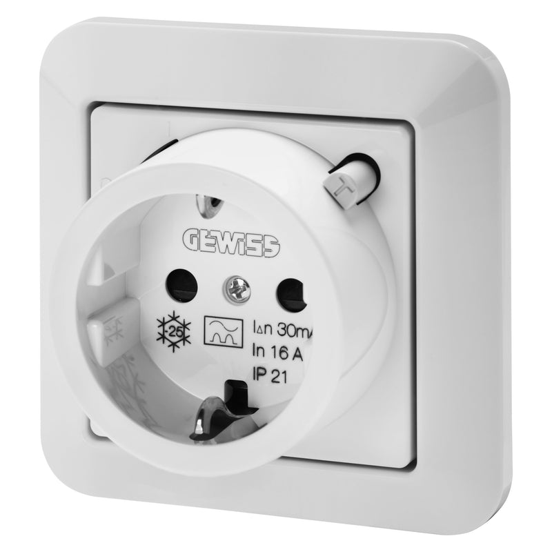 Gewiss - Steckdose Fehlerstromschutzschalter GW95522 16/0.03A IP21
