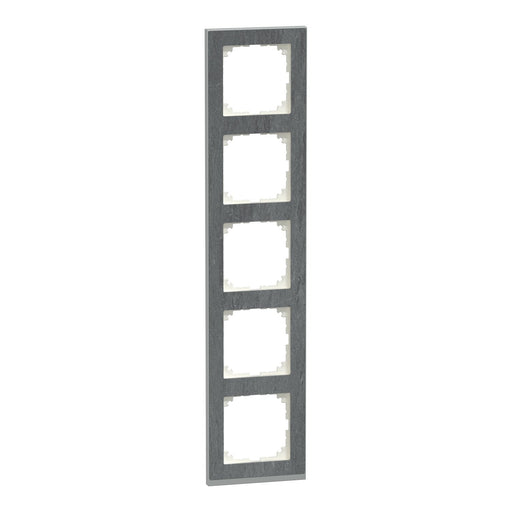 Merten - Abdeckrahmen Decor-Rahmen 5-fach MEG4050-3669 Schiefer/aluminium