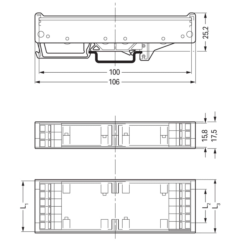 WAGO - Elektronik-Leergehäuse Rastfuß 288-622 Sockelmontage