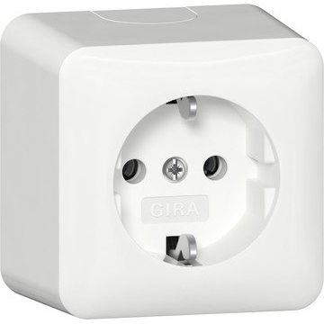 Gira - Steckdose SCHUKO-Steckd.+Montagepl. 444013 AP Reinweiß