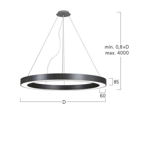 Lightnet - Pendelleuchte LED-Pendelleuchte RG3OSL-830H-D600-U 3000K, silber