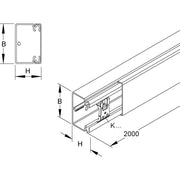 HKL - Leitungsführungskanal Kanal gr HKL4060.1 40x60 RAL7030 − 2 Meter