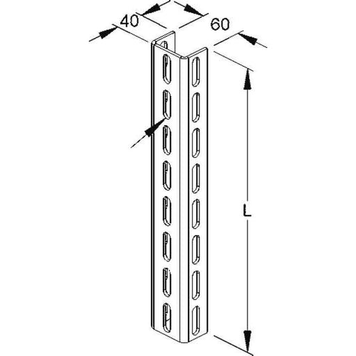 Niedax - Stiel/Profilschiene Profil U 6040/1500 E3