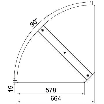 OBO Bettermann - Deckel Bogen für Kabeltragsystem Deckel für Bogen RBD W 600 FS winkelverst. B600mm