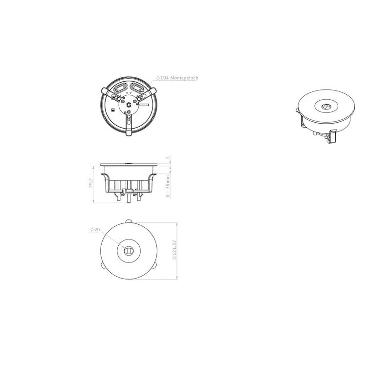 RP-Technik - Sicherheitsleuchte LED-Sicherheitsleuchte ILEL428SC Einbau, Linsensystem