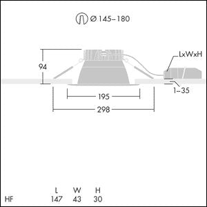Thorn - Downlight/Strahler/Flutlicht LED-Downlight CETUS3M1000-840HFRWH 840