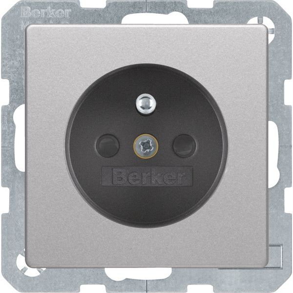 Berker - Steckdose alu/samt 6768766084 mit Schutzkontakt