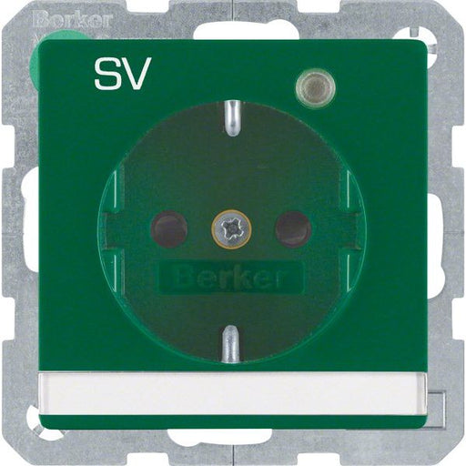 Berker - Steckdose SCHUKO-Steckdose gn samt 41106013 Kontroll-LED