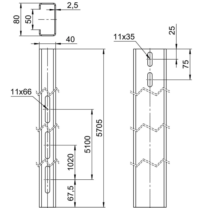 OBO Bettermann - Solar-Montageprofil Trägerprofil TP 1010 FT f. Freiflächensystem