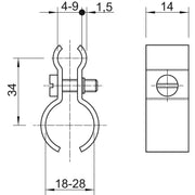 OBO Bettermann - Spanndrahtschelle 1020 18-28 A4 19-28mm − 50 Stück