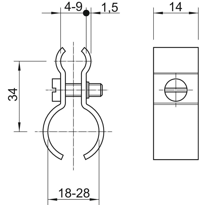 OBO Bettermann - Spanndrahtschelle 1020 18-28 A4 19-28mm − 50 Stück