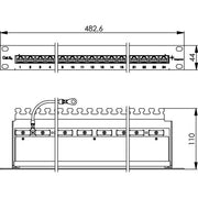Telegärtner - Patchpanel Kupfer PatchPanel MPP24-HS 100007034 Cat.6A RAL 9005 sw