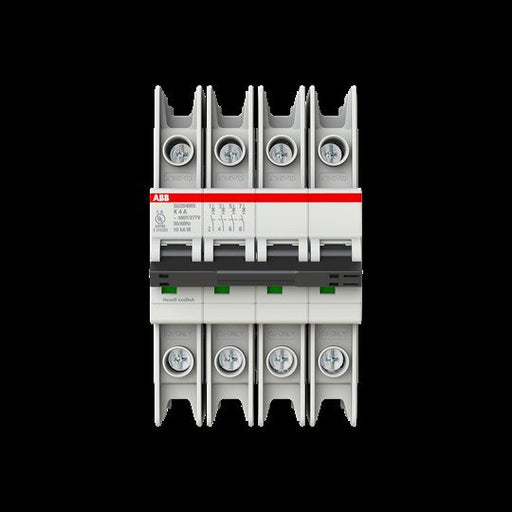 ABB Stotz S&J - Leitungsschutzschalter Sicherungsautomat SU204MR-K4 10kA, 4A, 4P, RTT