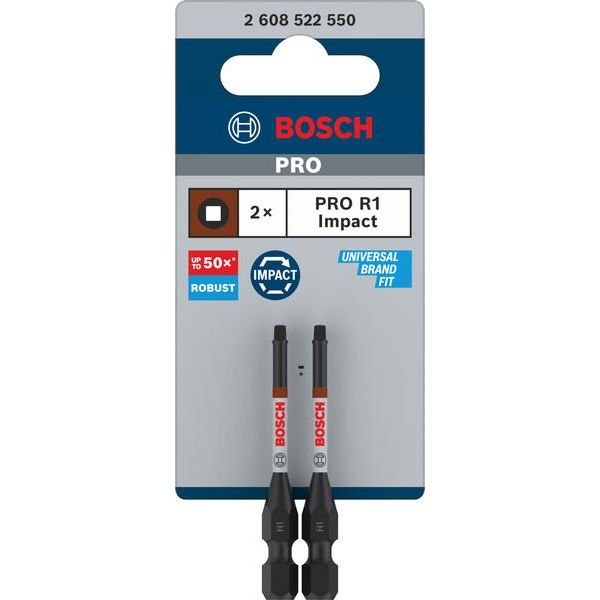 Bosch - Bit-Set PRO Robertson Impact Bit, 2608522550VE(2) R1, 55 mm, 2-tlg