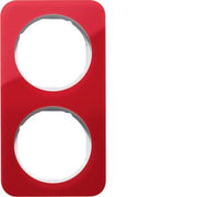 Berker - Abdeckrahmen Rahmen 2-fach 10122349 rot trans./polws glz