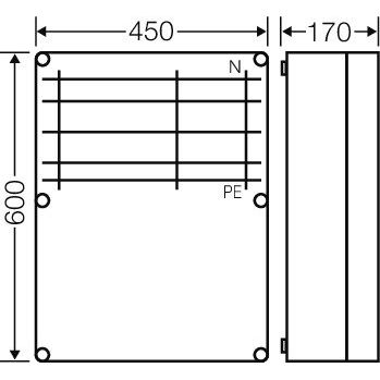 Hensel - Sammelschienengehäuse Mi-Sammelschienengehäuse Mi 6658 600x450mm, 400A, 5p