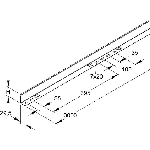 Niedax - Trennwand für Kabeltragsystem Trennsteg GTW 54 E3 54x3000mm − 3 Meter