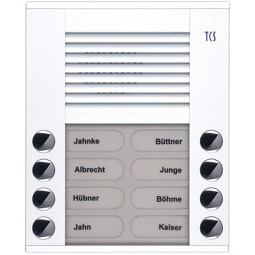 TCS Tür Control - Türstation für Türkommunikation Audioaußenstation 2-reihig PES08-WS/04 8 Tasten AP weiß