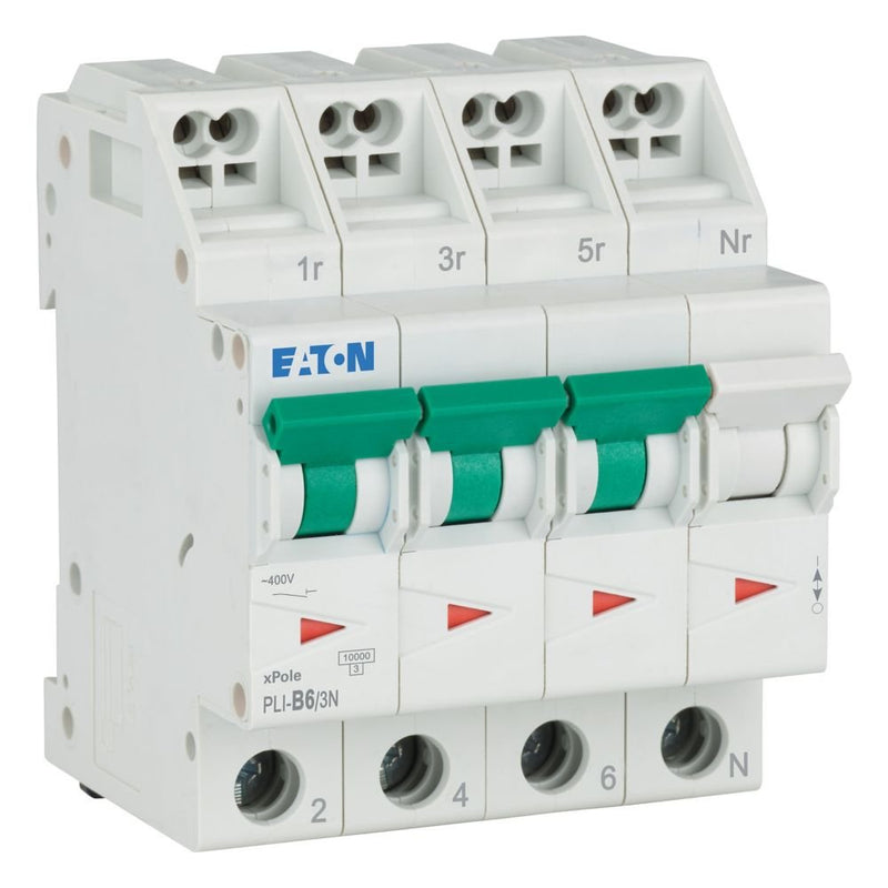 Eaton - Leitungsschutzschalter PLI-B6/3N B 6A, 3p+N Steckkl