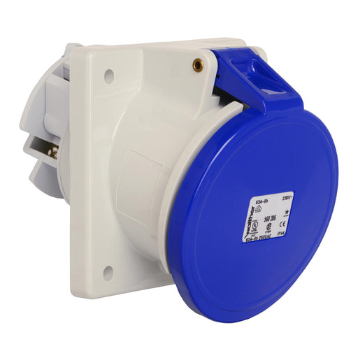 Walther Werke - CEE-Anbausteckdose (IEC 60309) Anbaudose schräg 63A 560306 3P 230V 6h IP44