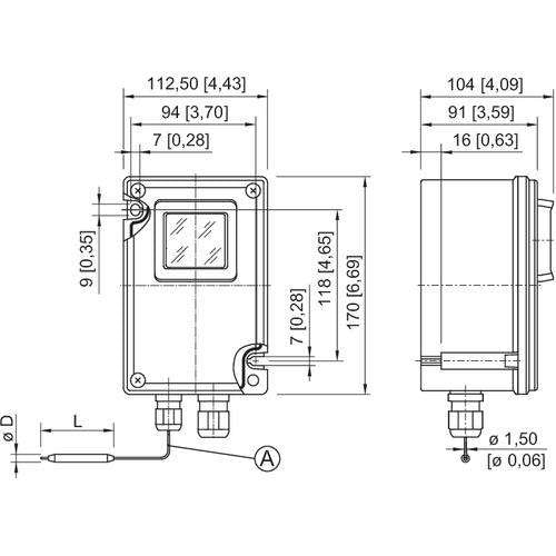 Stahl - Temperaturschalter Temperaturbegrenzer 136011 0 °C +120 °C