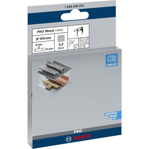 Bosch - Rotierende Drahtbürste PRO Metal clean 1609200274 Scheibenbürste