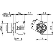 Telegärtner - Modularer Steckverbinder STX M12x1 EBB D-kod. 100007549 Cat.5 − 10 Stück