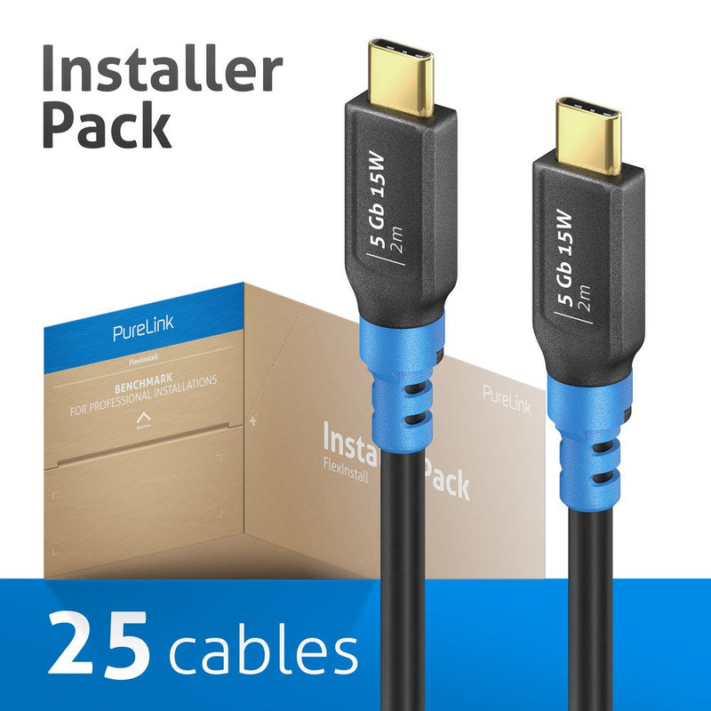PureLink - PC-Kabel USB-C>C Kabel 2m FI-U400-020-PCK FlexInstall,VE 20Stk
