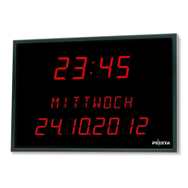 Peweta - Uhr LED-Digitaluhr 42.516.551 3-zeil,Uhrz/WT/Dat
