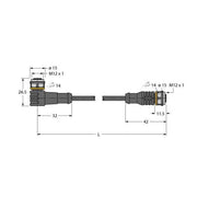 Turck - Konfektioniertes Sensor-Aktor-Kabel Aktuator- u. Sensorleitung WKC4TP7X26RSC4T/TEL PVC