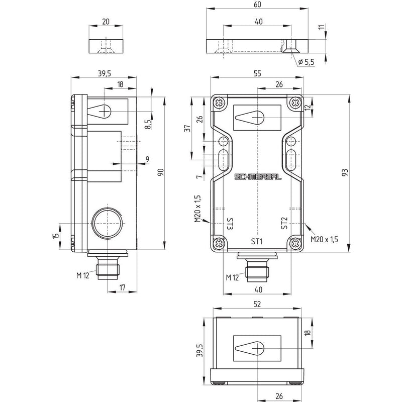 Schmersal - Magnetischer Näherungsschalter Sicherheits-Sensor BNS 16-12ZR-ST1
