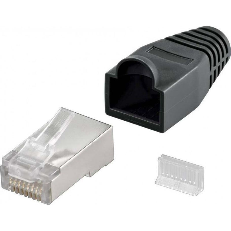 Goobay - Modularer Steckverbinder RJ45 Stecker Cat5e STP 68749 geschirmt,bl − 10 Stück