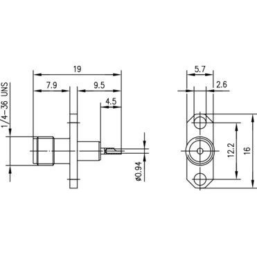 Telegärtner - Koax-Steckverbinder SMA-Einbaubuchse 100024678 mit Flansch − 5 Stück