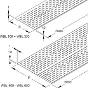 Niedax - Einlegeblech für Kabelleiter Bodenblech WBL 300 − 3 Meter