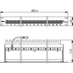 Telegärtner - Patchpanel Kupfer PatchPanel MPP24-HS 100007016 Cat.6A RAL 7035