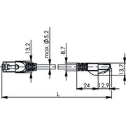 Telegärtner - Patchkabel Kupfer Patchkabel S/FTP C.6A 5,0m 100008740 MP8 500,LSZH,bl,1:1
