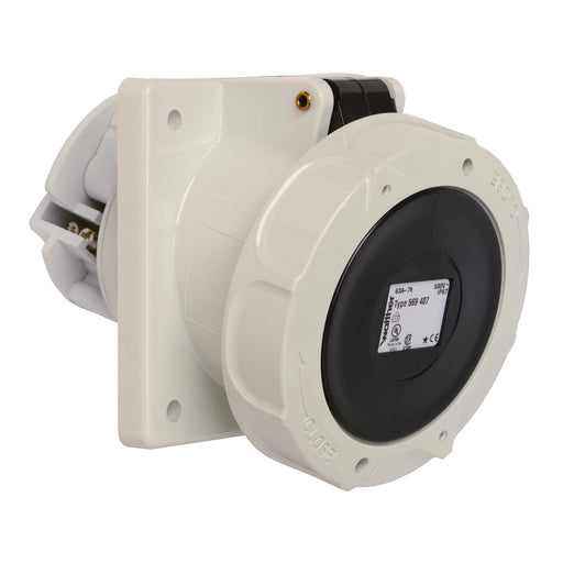 Walther Werke - CEE-Anbausteckdose (IEC 60309) Anbaudose schräg 63A 569407 4P 500V 7h IP67