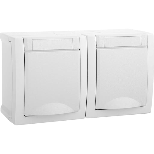 Panasonic - Steckdose 2-fach 90591188-DE waager. FR-AP weiß