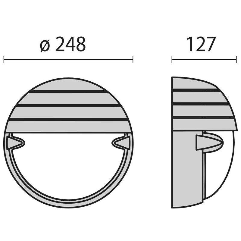 Performance in Light - Decken-/Wandleuchte Wandleuchte CHIP TONDO 25GRILLws