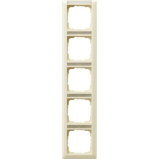 Gira - Abdeckrahmen 5-f.cw gl 111501 Schriftf. senkrecht