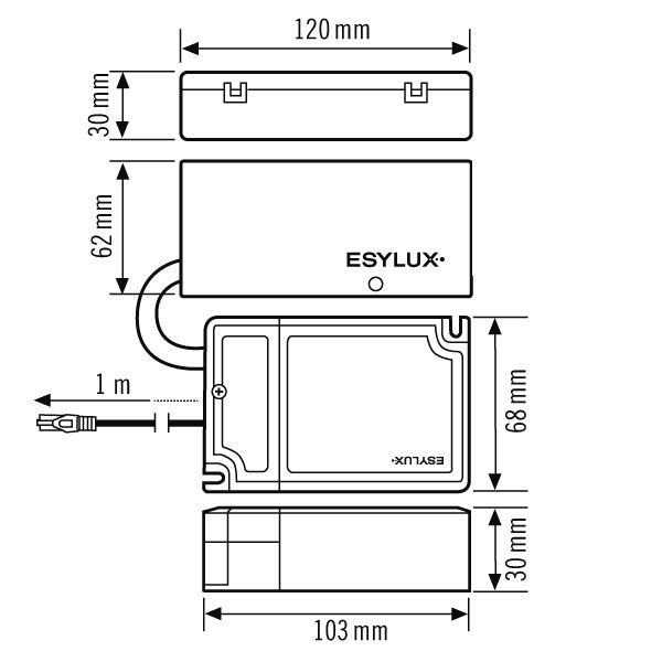 ESYLUX - Steuergerät für Leuchten LED-Betriebsgerät EQ10127854 700mA, DALI