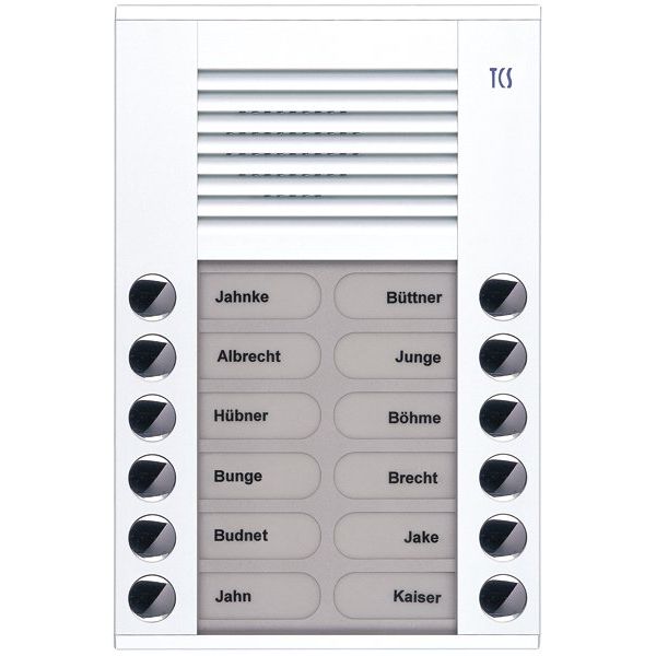 TCS Tür Control - Türstation für Türkommunikation Audioaußenstation 2-reihig PES12-WS/04 12 Tasten AP weiß