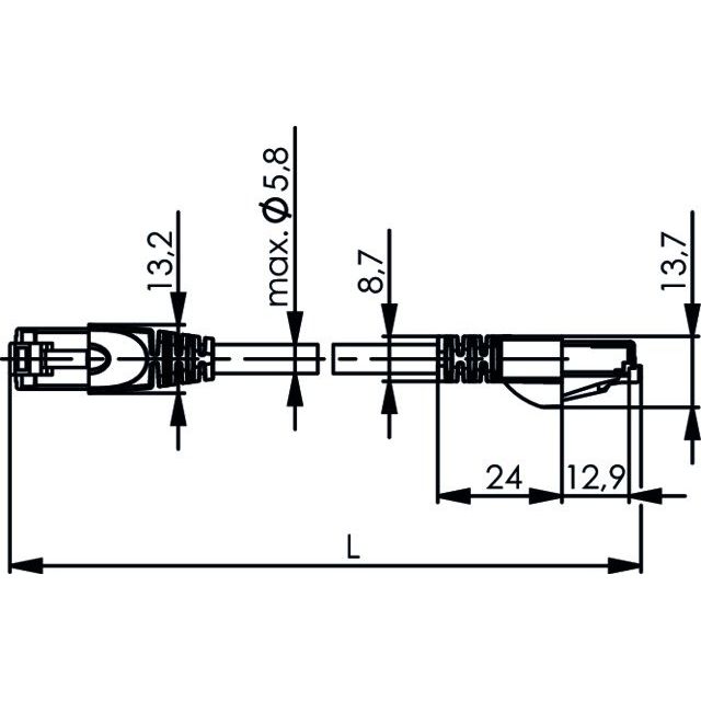 Telegärtner - Patchkabel Kupfer Industrie Patchkabel Cat5 gn 100008839 7,5m, SF/UTP, PVC