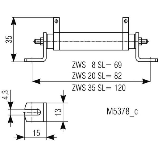 Dold&Söhne - Widerstand Vorwiderstand ZWS 20SL 1,5K-OHM 20W DC127V