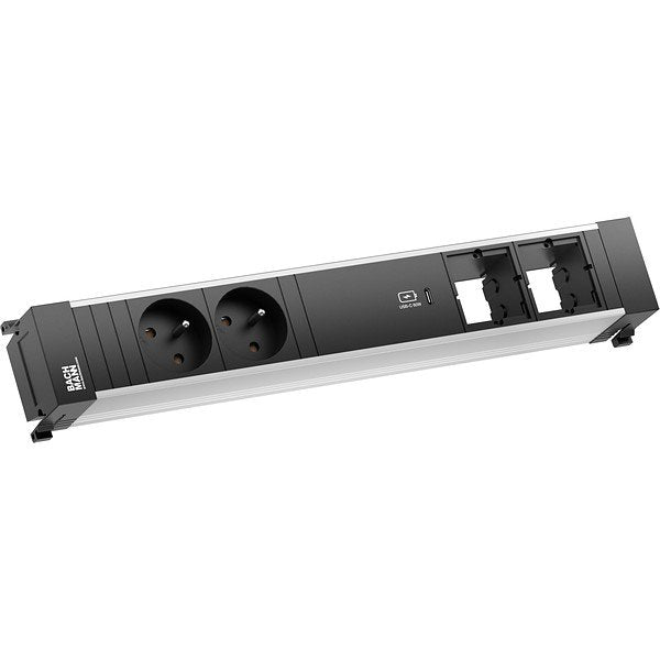 Bachmann - Mehrfachsteckdose Einbausteckdose 916.532 L 2xUTE 1xUSB