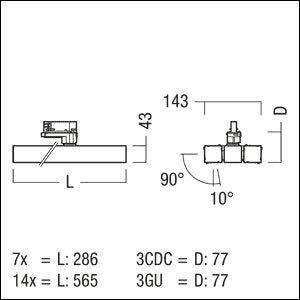 Zumtobel Group - Downlight/Strahler/Flutlicht LED - Strahler SCENO 2X7 #42188507 840