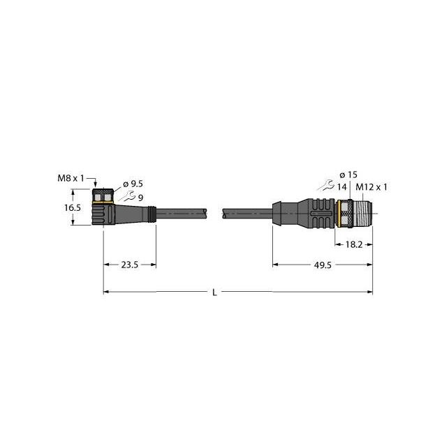 Turck - Konfektioniertes Sensor-Aktor-Kabel Aktuator- u. Sensorleitung PKW3M-3-RSC4T/TXL PUR